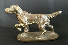 Vintage Pointer Dog Solid Cast Iron Metal Statue picture