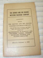 Denver & Rio Grande Western Railroad Agreement Effective 1926 picture