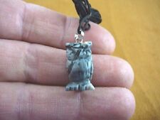 (an-owl-10) OWL Gray Picasso Marble OWLS carving Pendant NECKLACE FIGURINE picture
