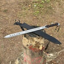 Handmade Carbon Steel Sword with Leather Sheath For Hunting Camping & Outdoor picture