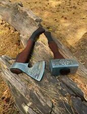 2pcs Set - Viking Axe Viking Hammer , Mjolnir Hammer, Hand Forged Corban Steel picture