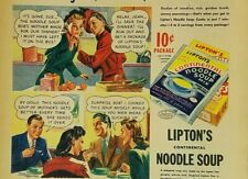 Lipton's Continental Noodle Soup Ad New York Times 1943 LARGE 15 1/2
