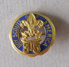 Rare vintage 35 year veteran tenure pin 10K RG gold service Boy Scout BSA enamel picture