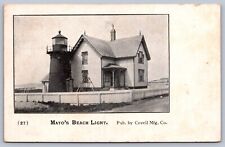 Postcard Wellfleet Harbor MA Mayo's Beach Light picture