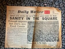1961 Historical Newspaper  , The Daily Worker  , Ban The Bomb , Pacifism picture