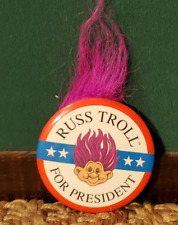 Vintage RUSS TROLL FOR PRESIDENT PINBACK BUTTON 3
