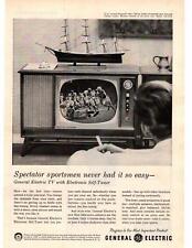1957 General Electric Company Television Set Syracuse NY GE TV Football Print Ad picture
