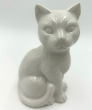 Vintage Ceramic White Cat Figurine Kitty Statue 5 Inch picture