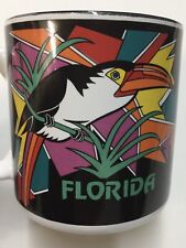 Vintage 1987 Florida Toucan Mug The Paradies Shops Souvenir EUC 4”x3.5” Colorful picture
