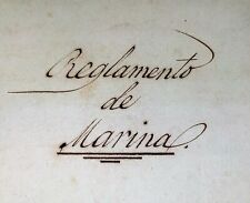 REGULATION OF THE SPANISH MILITARY MARINE AND OTHER DOCUMENTS. SPAIN CIRCA 1859 picture