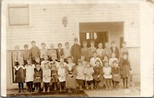 RPPC Early School Children Class Photo with Teacher c1920 Postcard U14 picture