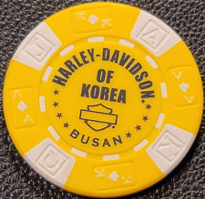 HD OF KOREA ~ BUSAN, KOREA ~ (Yellow AKQJ) International Harley Poker Chip picture