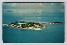 Pidgeon Key FL -Florida, Air View, Overseas Highway, Vintage Postcard picture