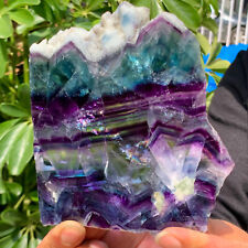400G Natural beautiful Rainbow Fluorite Crystal Rough stone specimens cure picture