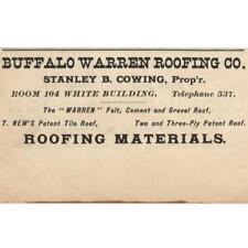 1886 BUFFALO NY WARREN ROOFING CO STANLEY B COWING WHITE BUILDING VICTORIAN ERA picture