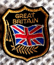 Great Britain Union Jack Flag Gold Thread Embroidered Patch picture