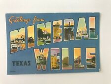 Postcard TX Greetings From Mineral Wells Large Letter Points Of Interest c1930's picture