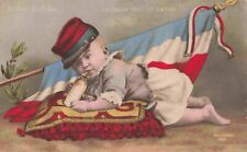 WWI Baby Drinks Bottle Class of 1935 Getting Stronger French Flag Postcard picture