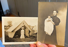 2 RPPC Photos VioletMay & Daisy Franklin Zirkle Middleton IN Maybe Camp Harrison picture