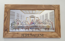 The Last Supper: Silver Foil Hanging with Wood Frame -Hand Made in the Holy Land picture