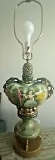 VICTORIAN REVIVAL COURTING COUPLES PALE GREEN CERAMIC TABLE LAMP INMO FRAGONARD picture