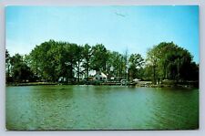 J96/ Lake Loramie Ohio Postcard Chrome Earl's Island Restaurant Boats 365 picture