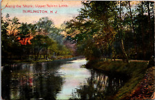 Vintage C. 1910 Shoreline Upper Sylvan Lake Burlington New Jersey NJ Postcard picture