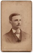 ANTIQUE CDV CIRCA 1880s PFEIFER HANDSOME MAN WITH MUSTACHE NAMED COLUMBUS OHIO picture