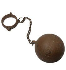 Antique prison shackle ball chain old history 1900s 6” Real Functioning Can Lock picture