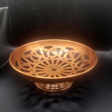 Beautiful Antique Manning Bowman Meriden Ct. Copper Reticulated Fruit Bowl #232 picture