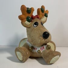 Vintage Small Porcelain Reindeer Candle Holder Christmas Holiday by Giftco picture