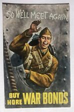 Buy More War Bonds, So We'll Meet Again, Vintage Postcard WWII unposted picture