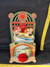 Vintage Large Victorian Fold Out Valentine Beach Ball Boats Canoe  picture