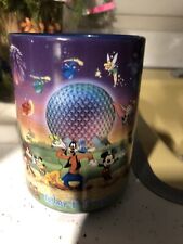 NEW Walt Disney World Blue Coffee Mug Celebrate the Future Hand in Hand 2000 picture