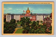 Boston MA-Massachusetts, Boston Common & State House, Antique, Vintage Postcard picture