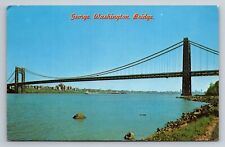 Vintage Postcard George Washington Bridge Spans between NJ and New York City picture