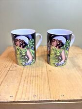 Set Of 2 Konitz German Coffee Mugs Girl With Gloves picture