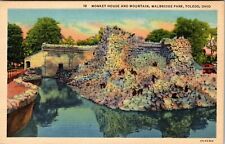 Monkey House and Mountain Walbridge Park Zoo Toledo Ohio Vintage Postcard  picture