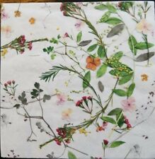 TWO Individual Napkins Flowers Herbarium Lunch  for Decoupage (996) picture