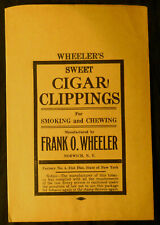 Unused 1920's Wheeler's Sweet Cigar Clippings (Norwich, New York) bag. picture