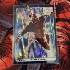 2023 Upper Deck Marvel Platinum #9 Human Torch Teal Wave /799 Parallel Card picture
