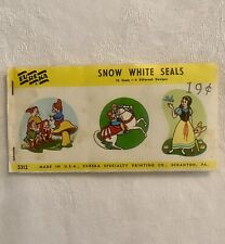 Vintage Eureka Snow White Seals Complete Book 5312 Princess 7 Dwarfs Prince 1963 picture