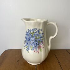 Vintage Empress Ironstone Staffordshire England Forget Me Not Floral Pitcher picture