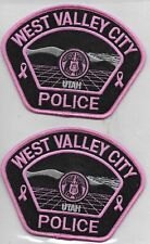WEST VALLEY CITY UTAH PINK CANCER POLICE PATCH SHOULDER SIZE UNUSED picture