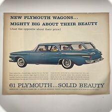 1960 Plymouth Station Wagon PRINT AD 1961 Old Taylor Bourbon Whiskey Vtg 60's picture