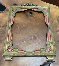 ANTIQUE FRENCH GOLD ORMOLU PINK ENAMEL FRAME picture