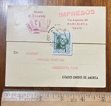 1948 postal card Barcelona Spain to US Borgess Hospital Kalamazoo MI orthopedic picture