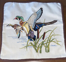 Vintage Finished Tinted Painted with Bird Flying Pillow Cover picture