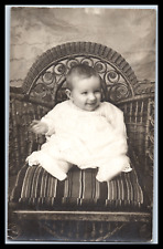 Vintage Postcards RPPC Smiling Toddler on Chair Early 1900's The Yocom Studios picture