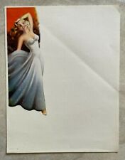 Vintage 1930's  Pinup Glamourous Girl  Print On Unused Piece Of Stationary  picture